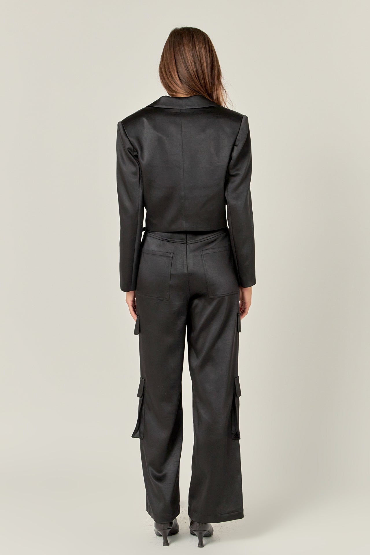 ENGLISH FACTORY - Satin Wide Leg Cargo Pants - PANTS available at Objectrare