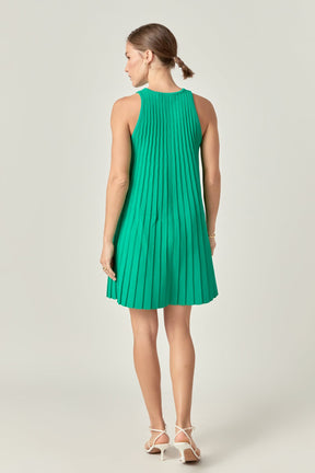 ENGLISH FACTORY - Pleated A-line Knit Mini Dress- Sold Out - DRESSES available at Objectrare
