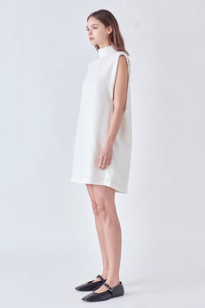 ENGLISH FACTORY - English Factory - Mock Neck Sleeveless Shift Dress - DRESSES available at Objectrare