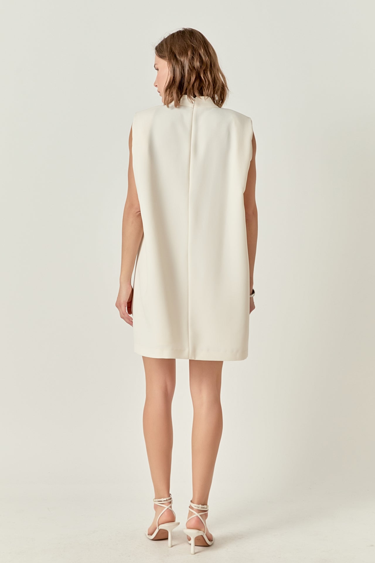 Mock Neck Sleeveless Shift Dress