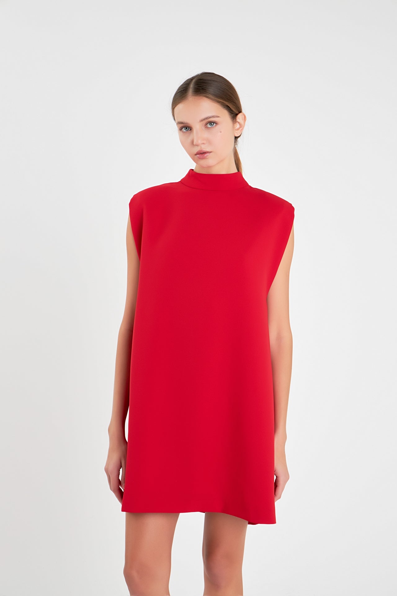 ENGLISH FACTORY - Mock Neck Sleeveless Shift Dress - DRESSES available at Objectrare