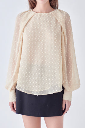 ENGLISH FACTORY - Swiss Dot Long Sleeve Blouse - SHIRTS & BLOUSES available at Objectrare