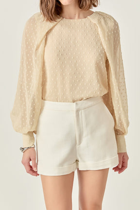 ENGLISH FACTORY - Swiss Dot Long Sleeve Blouse - BLOUSES available at Objectrare