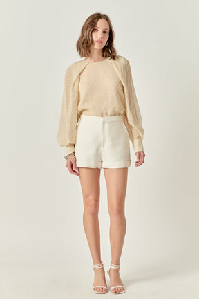 ENGLISH FACTORY - Swiss Dot Long Sleeve Blouse - BLOUSES available at Objectrare