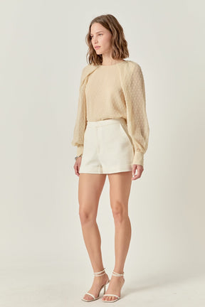ENGLISH FACTORY - Swiss Dot Long Sleeve Blouse - BLOUSES available at Objectrare