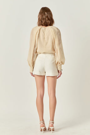 ENGLISH FACTORY - Swiss Dot Long Sleeve Blouse - BLOUSES available at Objectrare