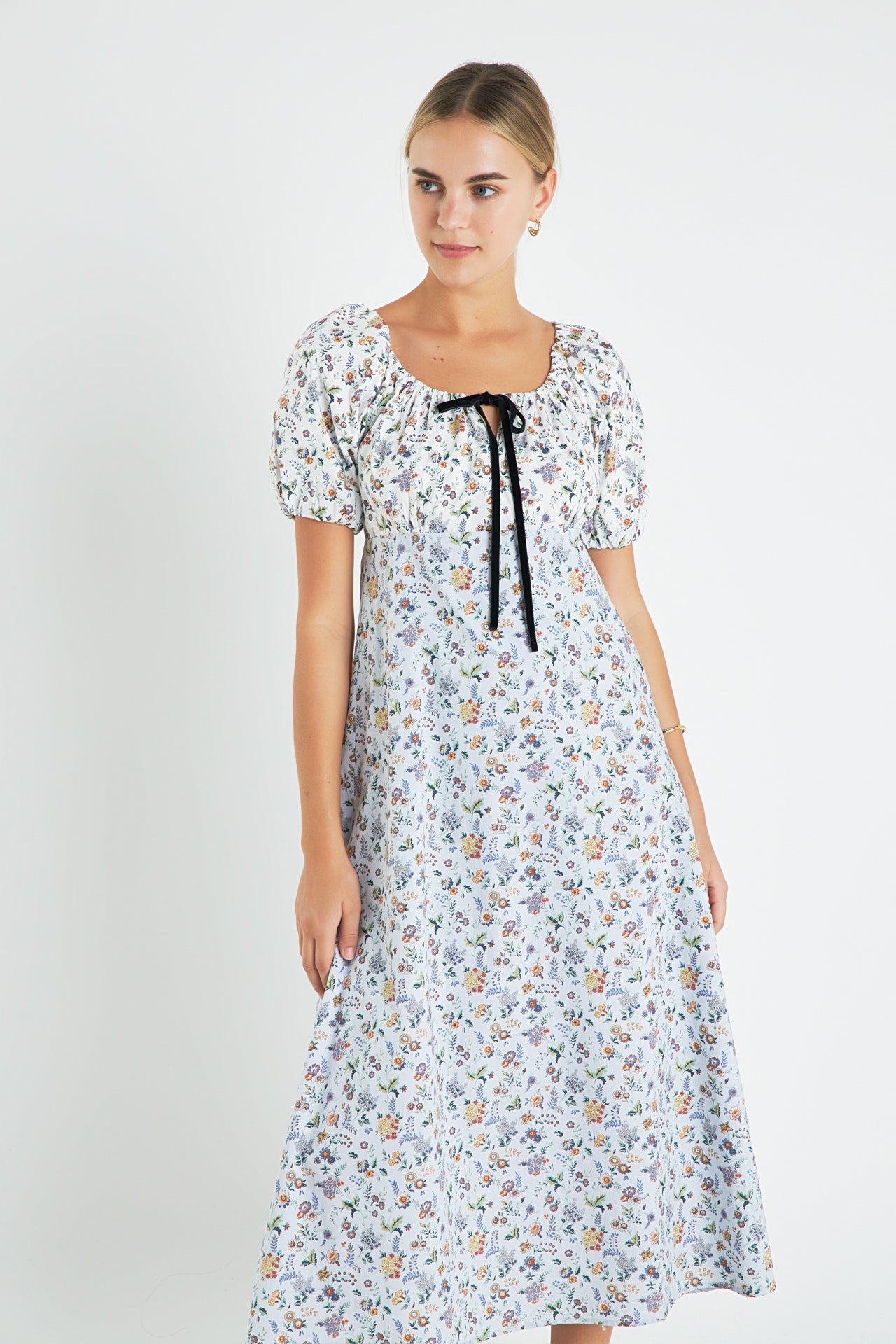 ENGLISH FACTORY - English Factory - Floral Print Puff Sleeve Maxi Dress - DRESSES available at Objectrare