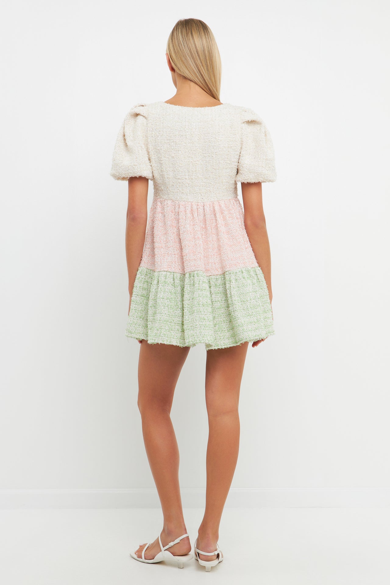 ENGLISH FACTORY - Color Block Tweed Mini Dress - DRESSES available at Objectrare