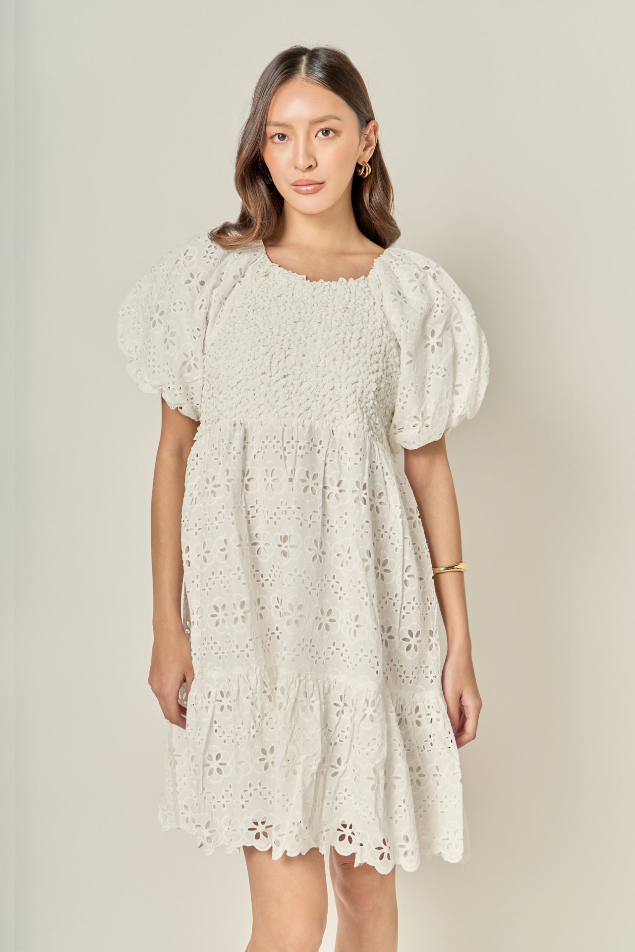 ENGLISH FACTORY - Premium Knit and Embroidery Combo Dress - DRESSES available at Objectrare