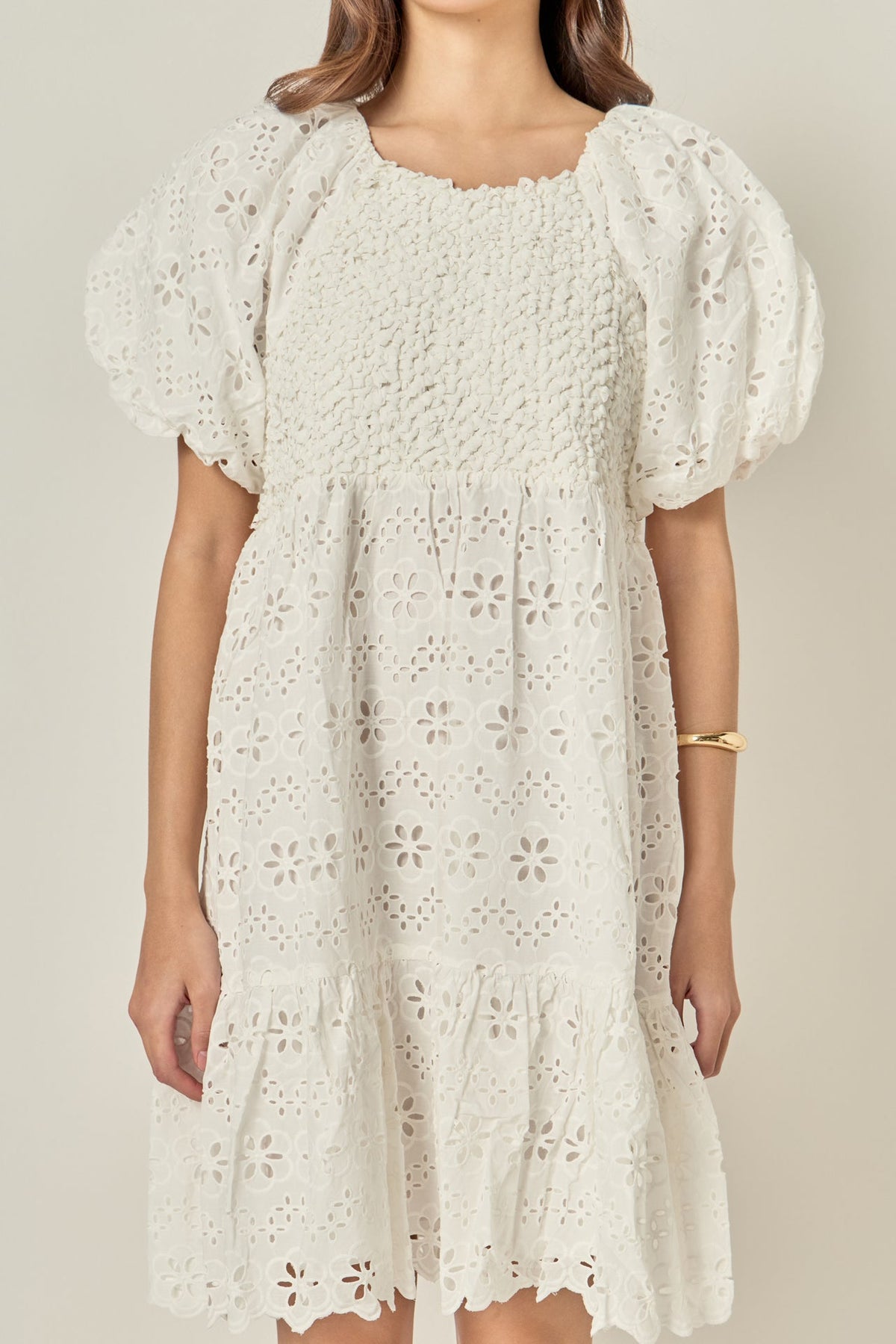 ENGLISH FACTORY - Premium Knit and Embroidery Combo Dress - DRESSES available at Objectrare