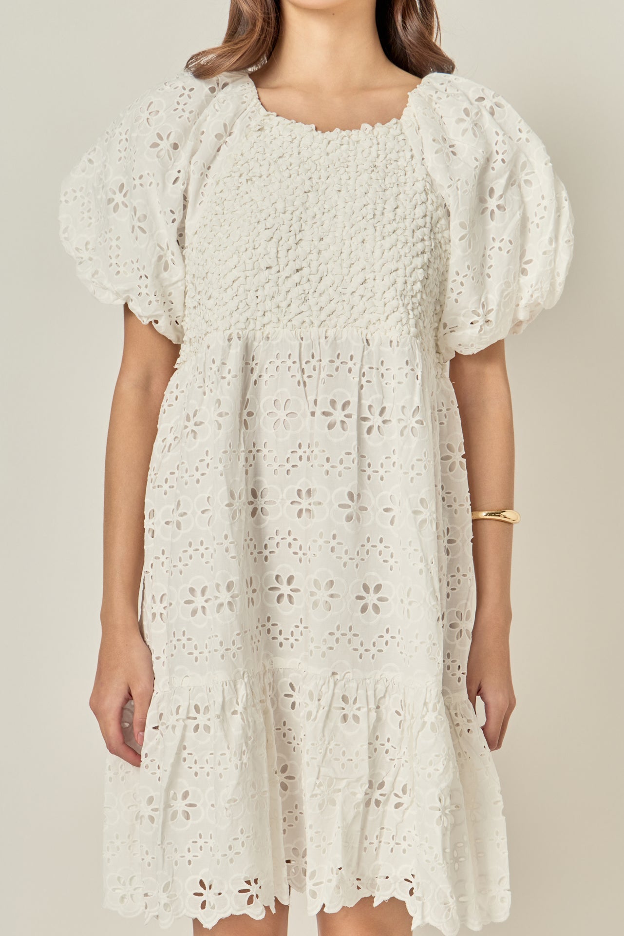 ENGLISH FACTORY - Premium Knit and Embroidery Combo Dress - DRESSES available at Objectrare