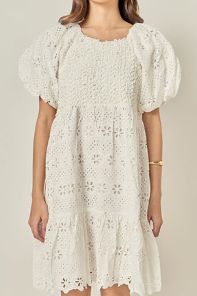 ENGLISH FACTORY - Premium Knit and Embroidery Combo Dress - DRESSES available at Objectrare