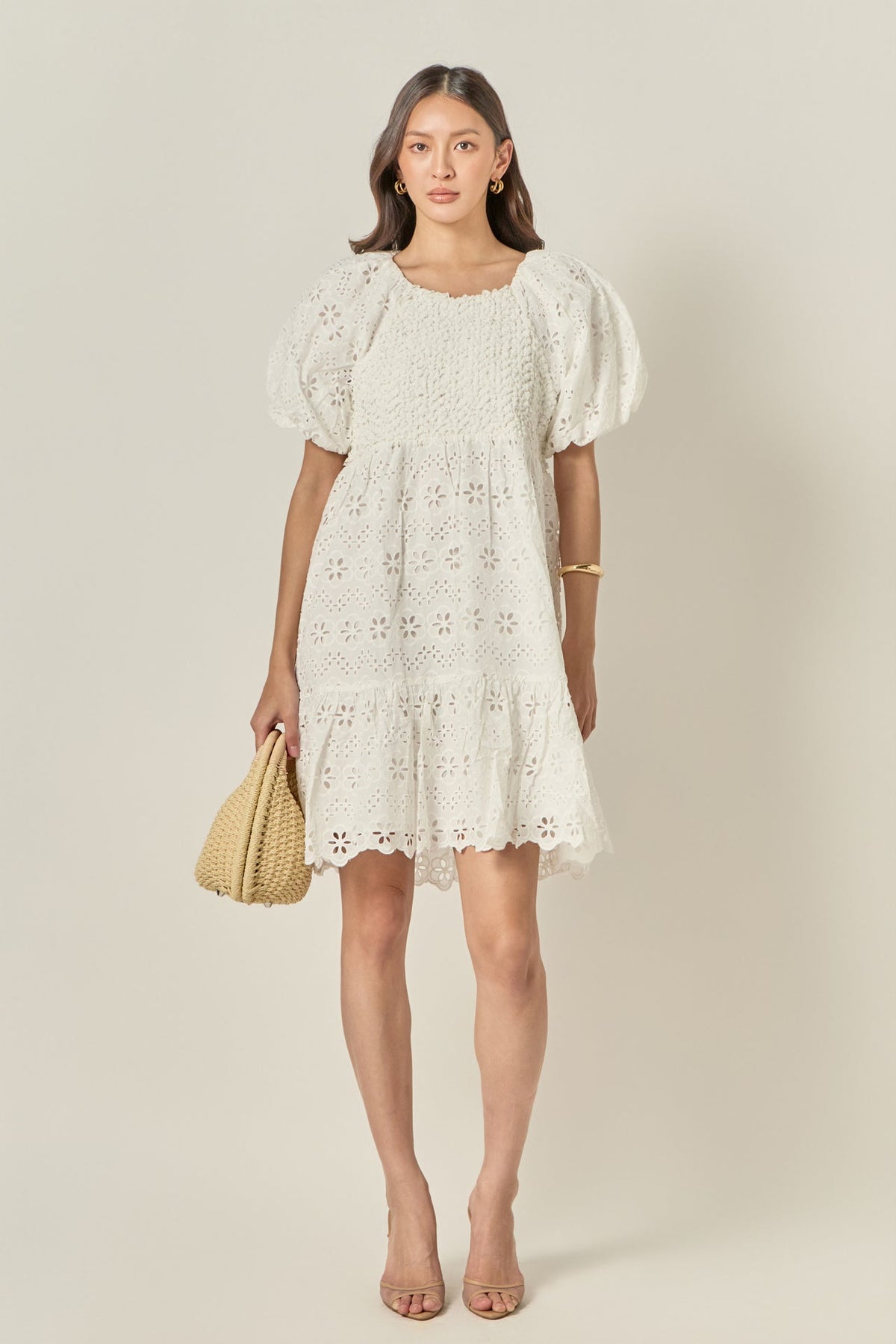 ENGLISH FACTORY - Premium Knit and Embroidery Combo Dress - DRESSES available at Objectrare