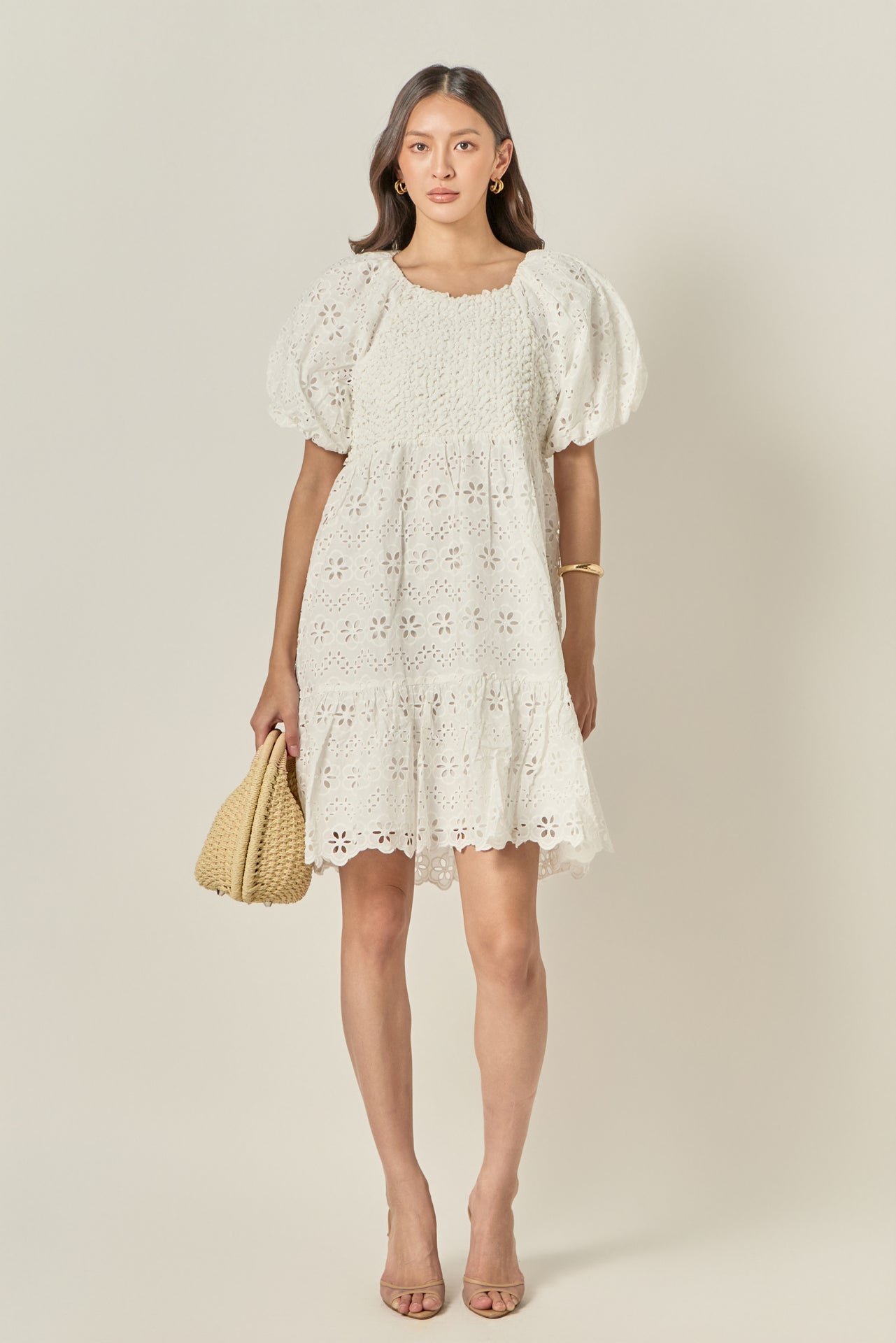 ENGLISH FACTORY - Premium Knit and Embroidery Combo Dress - DRESSES available at Objectrare