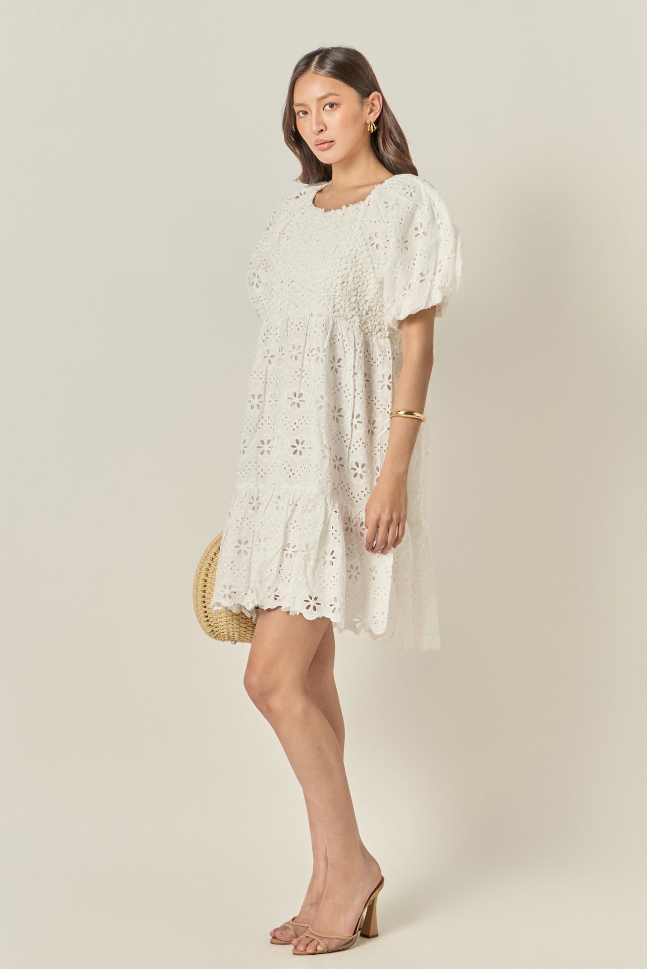 ENGLISH FACTORY - Premium Knit and Embroidery Combo Dress - DRESSES available at Objectrare