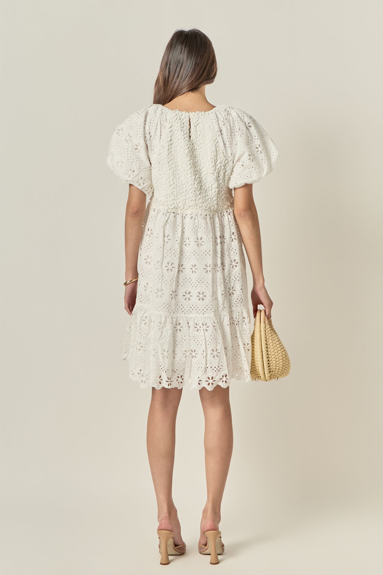 ENGLISH FACTORY - Premium Knit and Embroidery Combo Dress - DRESSES available at Objectrare