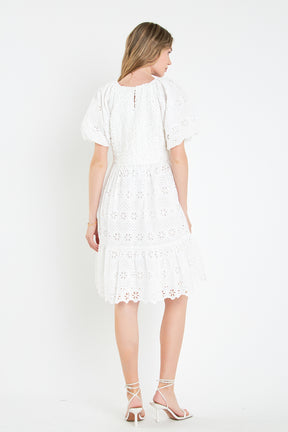 ENGLISH FACTORY - Premium Knit and Embroidery Combo Dress - DRESSES available at Objectrare