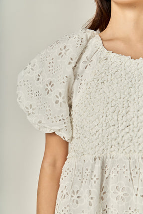 ENGLISH FACTORY - Premium Knit and Embroidery Combo Dress - DRESSES available at Objectrare