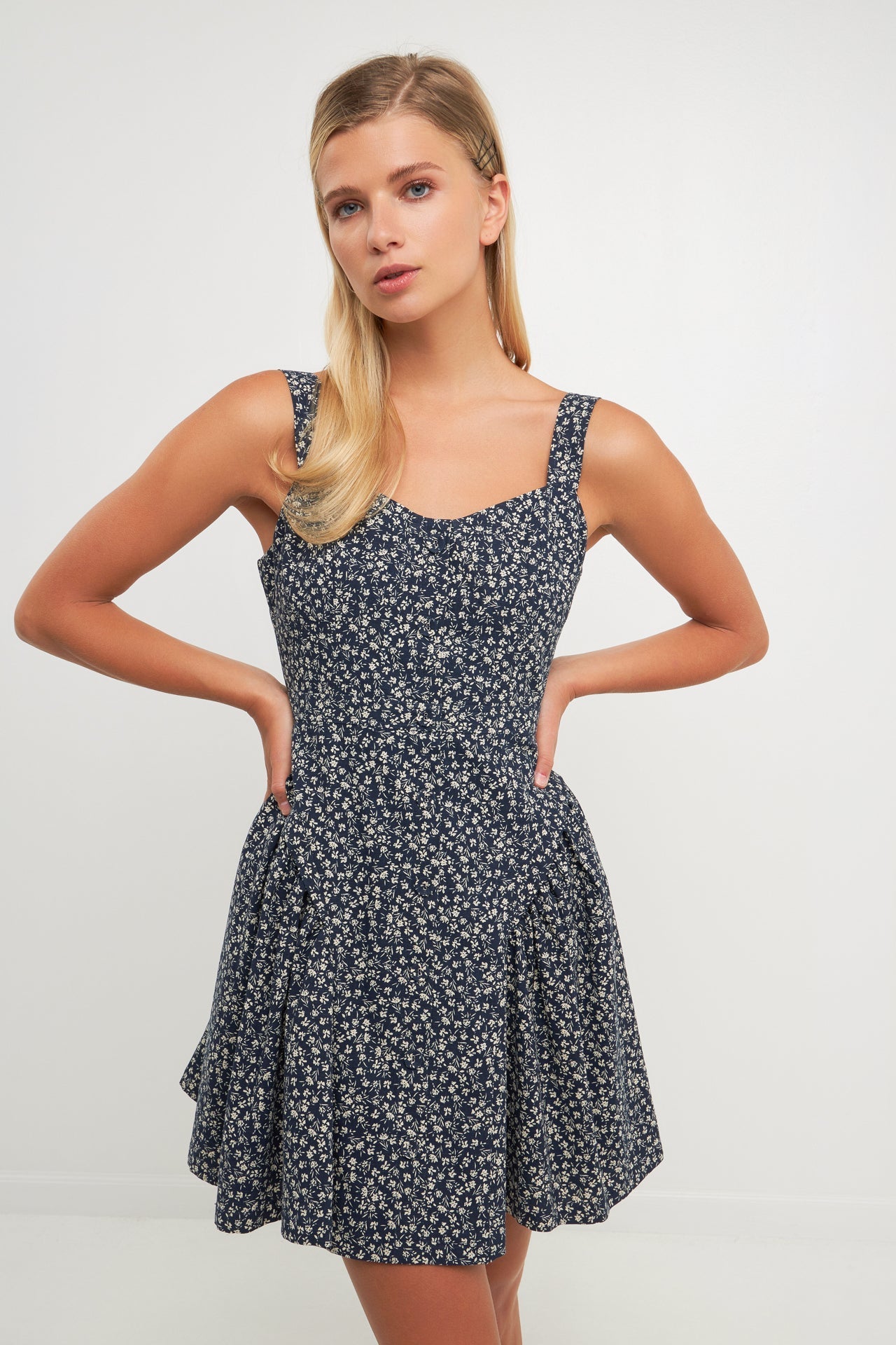 ENGLISH FACTORY - Printed Linen Bustier Dress - DRESSES available at Objectrare