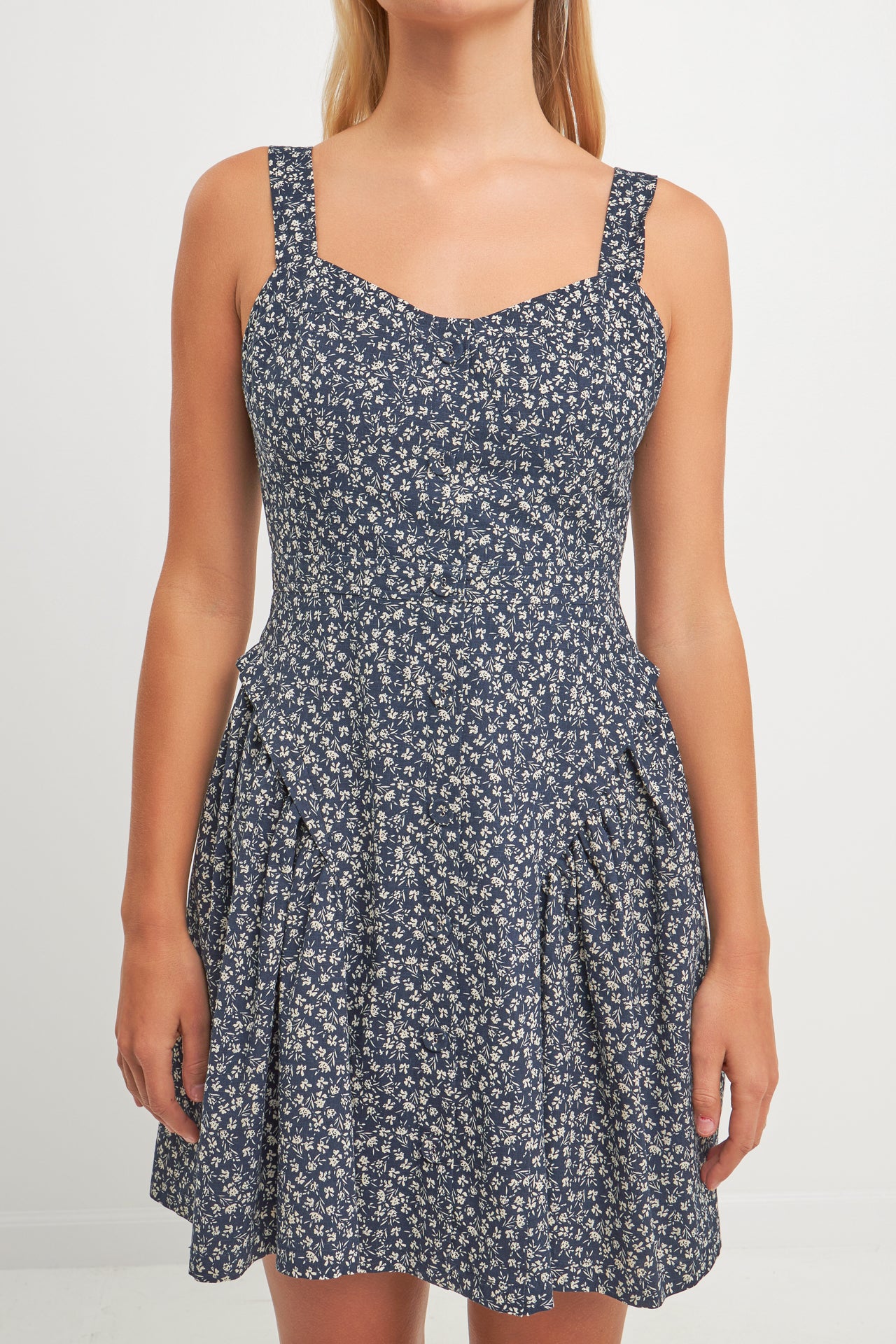 ENGLISH FACTORY - Printed Linen Bustier Dress - DRESSES available at Objectrare