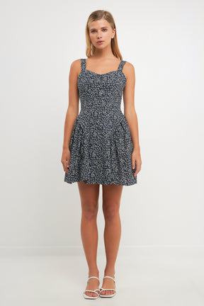 ENGLISH FACTORY - Printed Linen Bustier Dress - DRESSES available at Objectrare