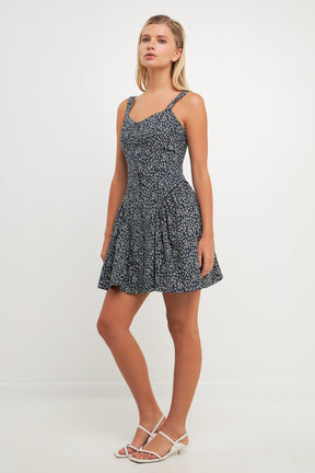 ENGLISH FACTORY - Printed Linen Bustier Dress - DRESSES available at Objectrare