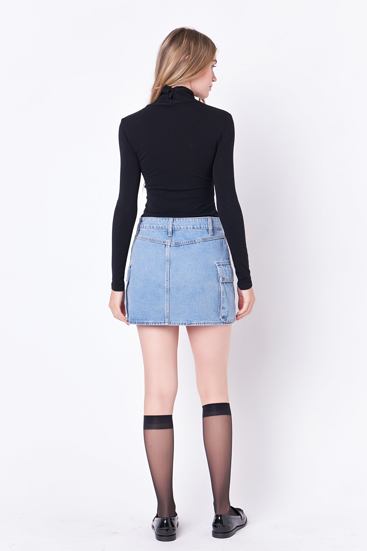 ENGLISH FACTORY - English Factory - Denim Cargo Low Rise Mini Skirt - SKIRTS available at Objectrare