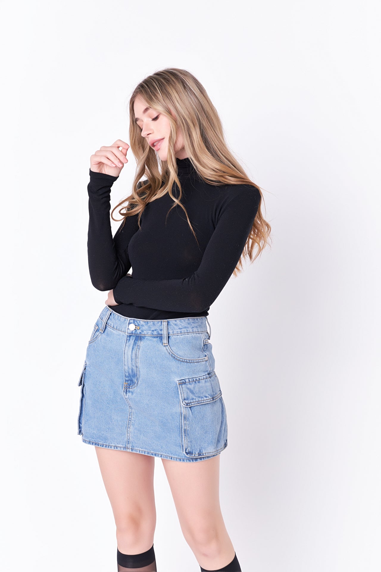 ENGLISH FACTORY - English Factory - Denim Cargo Low Rise Mini Skirt - SKIRTS available at Objectrare