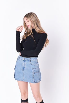 ENGLISH FACTORY - English Factory - Denim Cargo Low Rise Mini Skirt - SKIRTS available at Objectrare