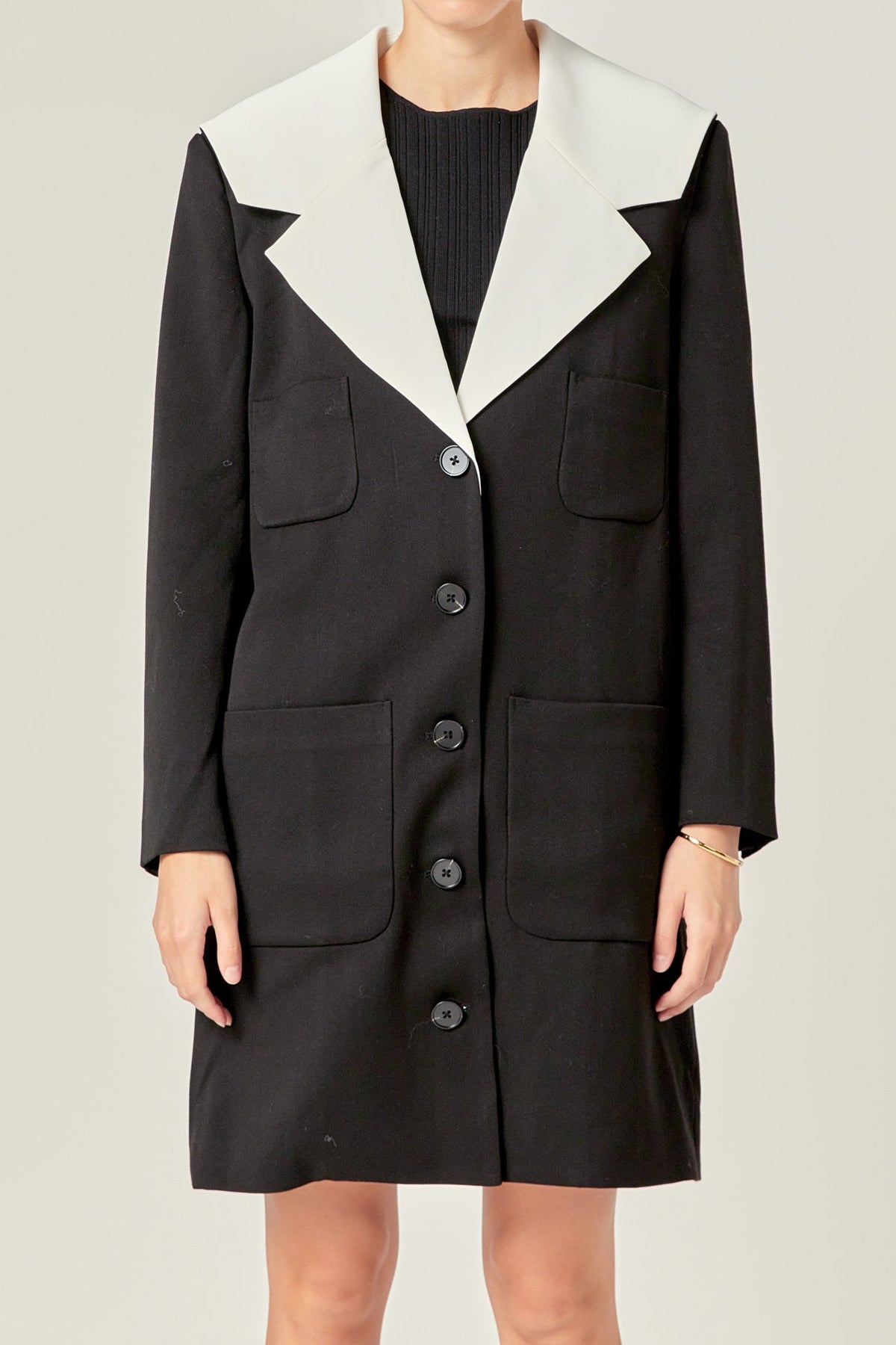 ENGLISH FACTORY - Premium Coat with Contrast Sailor Collar - COATS available at Objectrare