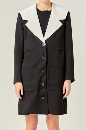 ENGLISH FACTORY - Premium Coat with Contrast Sailor Collar - COATS available at Objectrare