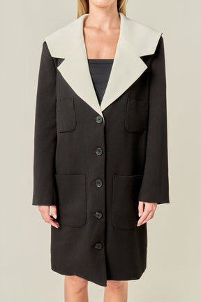 ENGLISH FACTORY - Premium Coat with Contrast Sailor Collar - COATS available at Objectrare