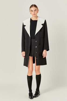 ENGLISH FACTORY - Premium Coat with Contrast Sailor Collar - COATS available at Objectrare