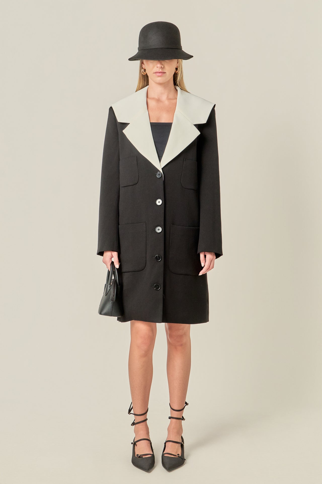 ENGLISH FACTORY - Premium Coat with Contrast Sailor Collar - COATS available at Objectrare