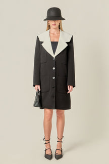 ENGLISH FACTORY - Premium Coat with Contrast Sailor Collar - COATS available at Objectrare
