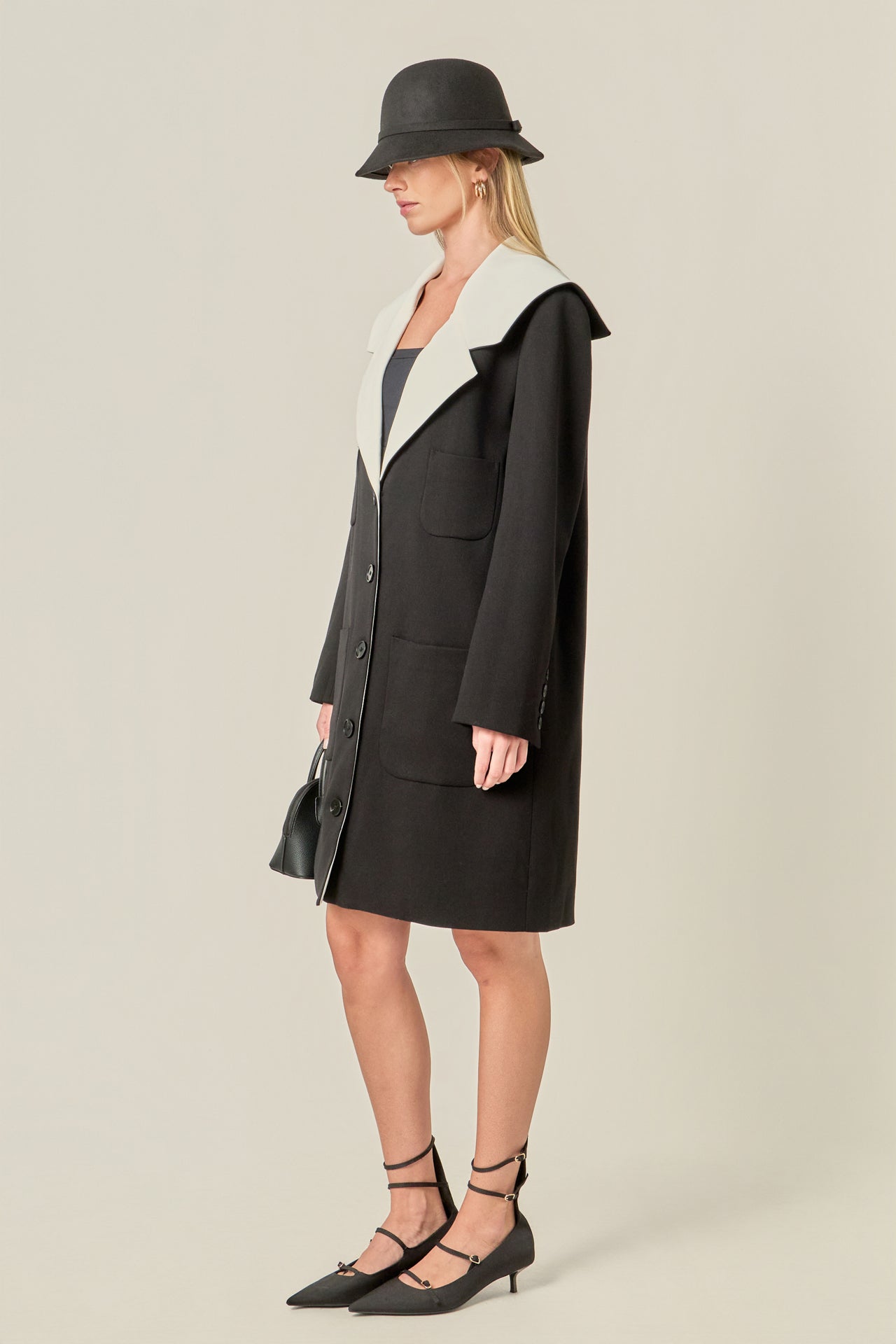ENGLISH FACTORY - Premium Coat with Contrast Sailor Collar - COATS available at Objectrare