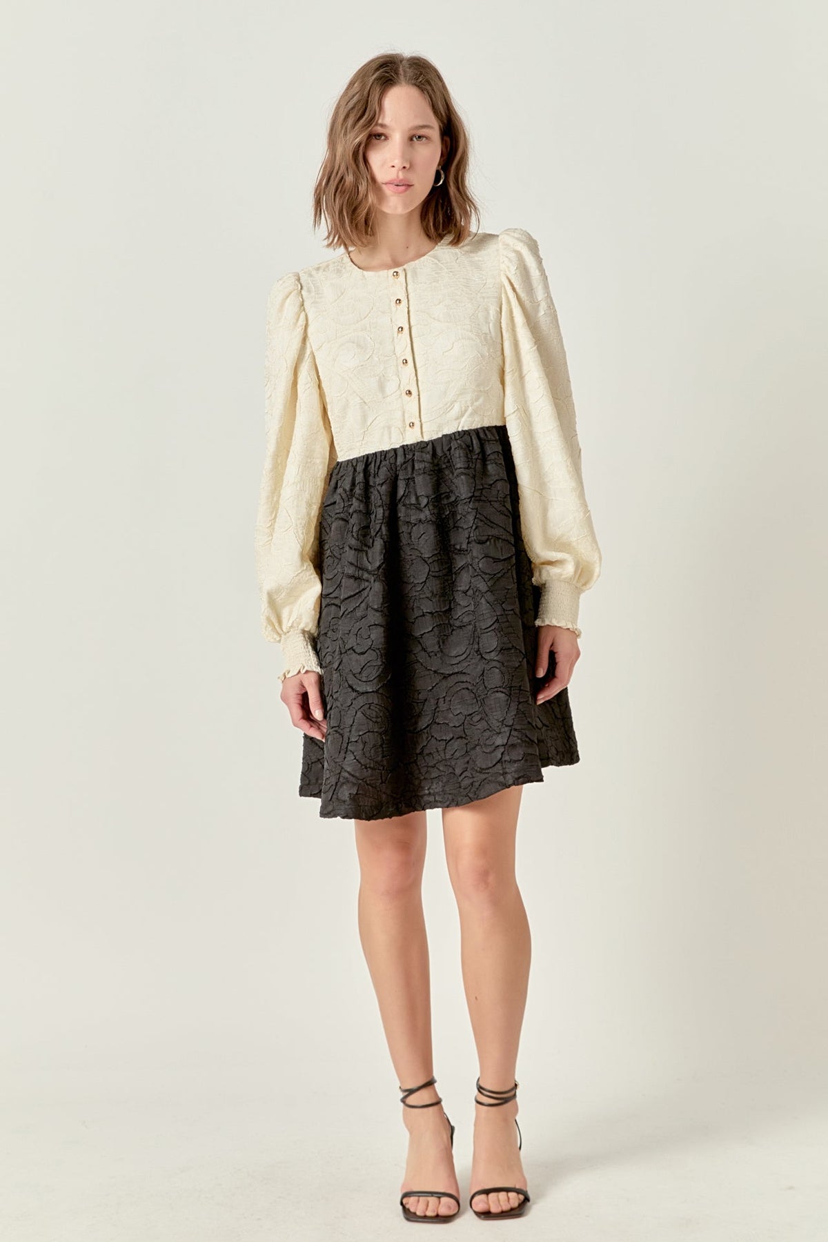 ENGLISH FACTORY - Textured Baby Doll Dress - DRESSES available at Objectrare