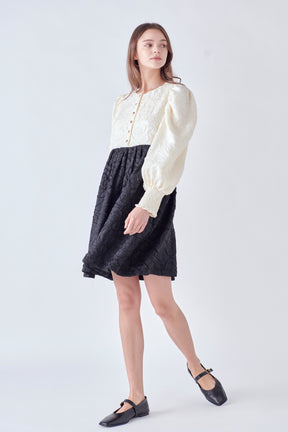 ENGLISH FACTORY - Textured Baby Doll Dress - DRESSES available at Objectrare