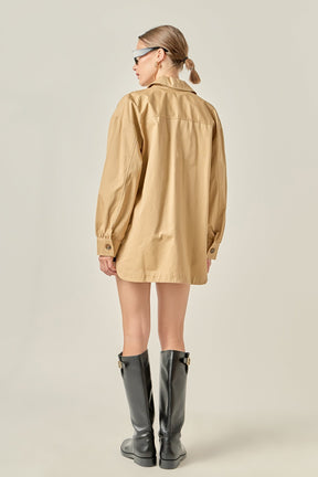 ENGLISH FACTORY - Cotton Twill Shirt Jacket - JACKETS available at Objectrare