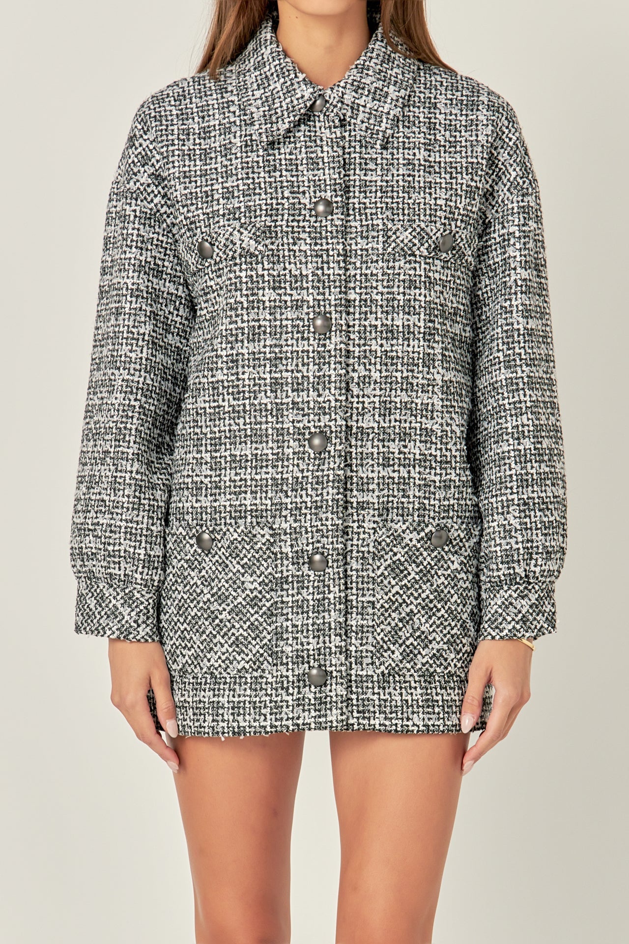 ENGLISH FACTORY - English Factory - Tweed Shirt Jacket - JACKETS available at Objectrare