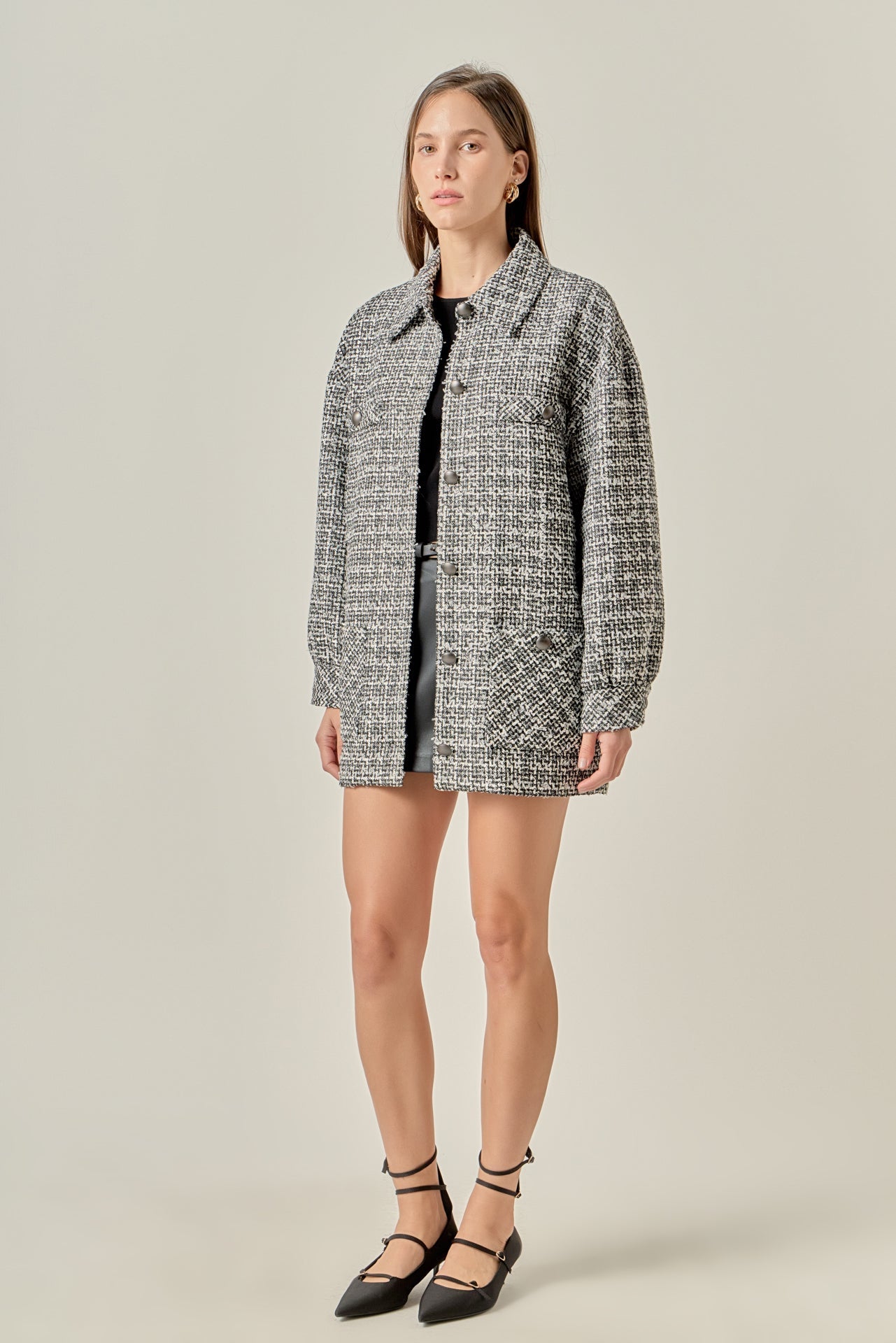 ENGLISH FACTORY - Tweed Shirt Jacket - JACKETS available at Objectrare