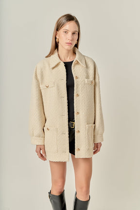 ENGLISH FACTORY - Tweed Shirt Jacket - JACKETS available at Objectrare