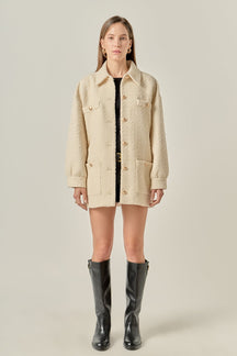 ENGLISH FACTORY - Tweed Shirt Jacket - JACKETS available at Objectrare