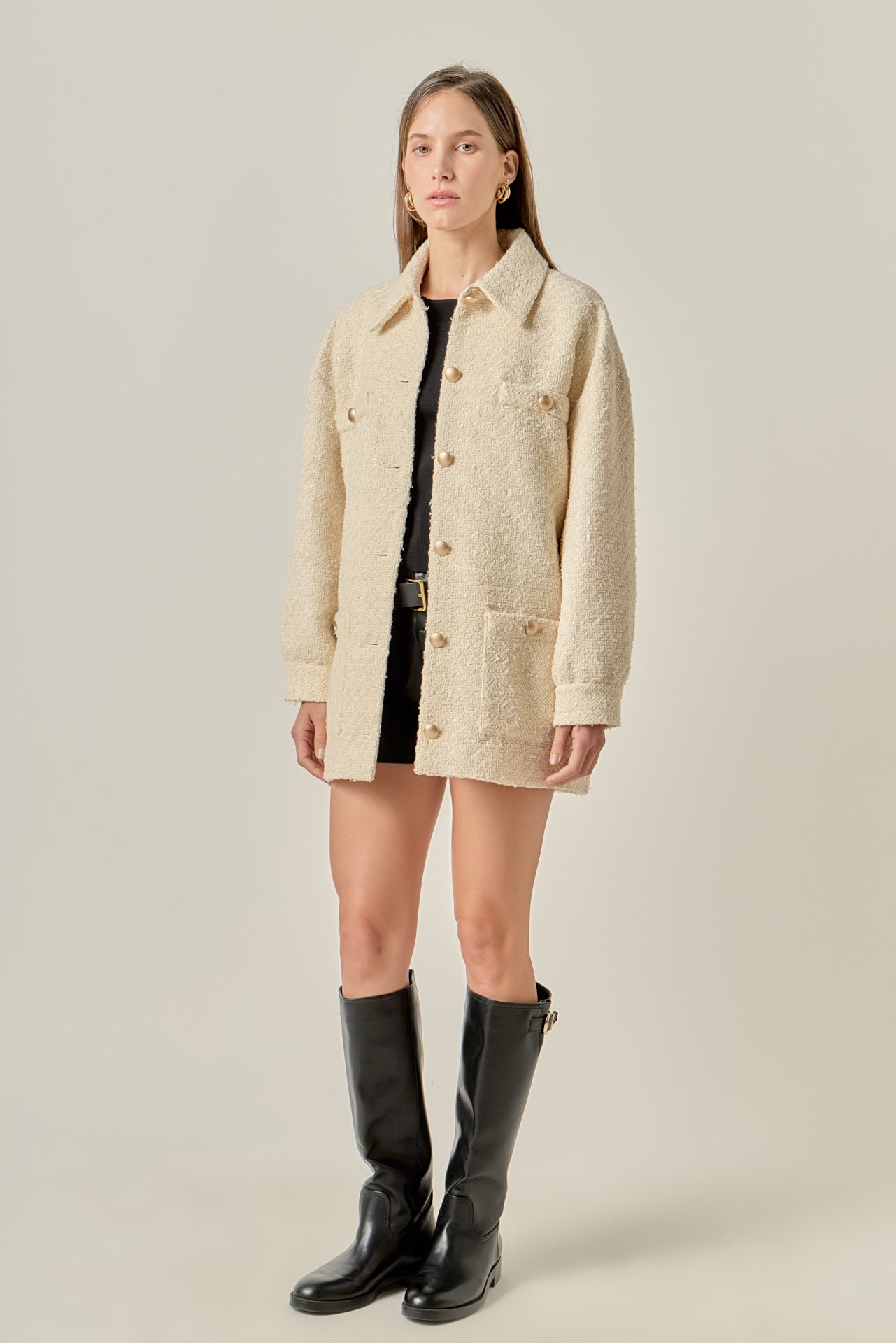 ENGLISH FACTORY - Tweed Shirt Jacket - JACKETS available at Objectrare