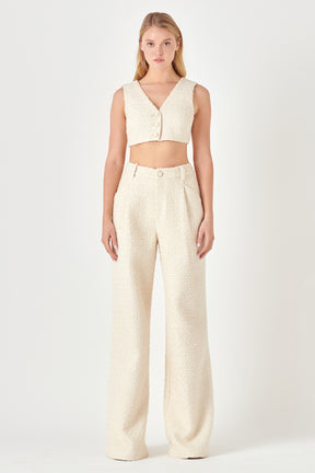 Tweed Cropped Vest Top