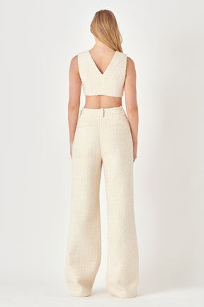 Tweed Cropped Vest Top