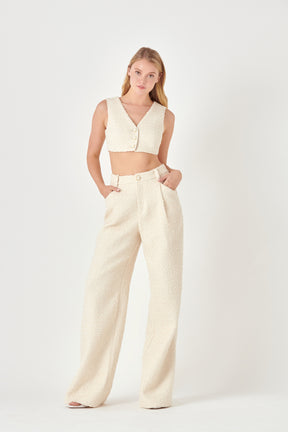 Tweed Cropped Vest Top
