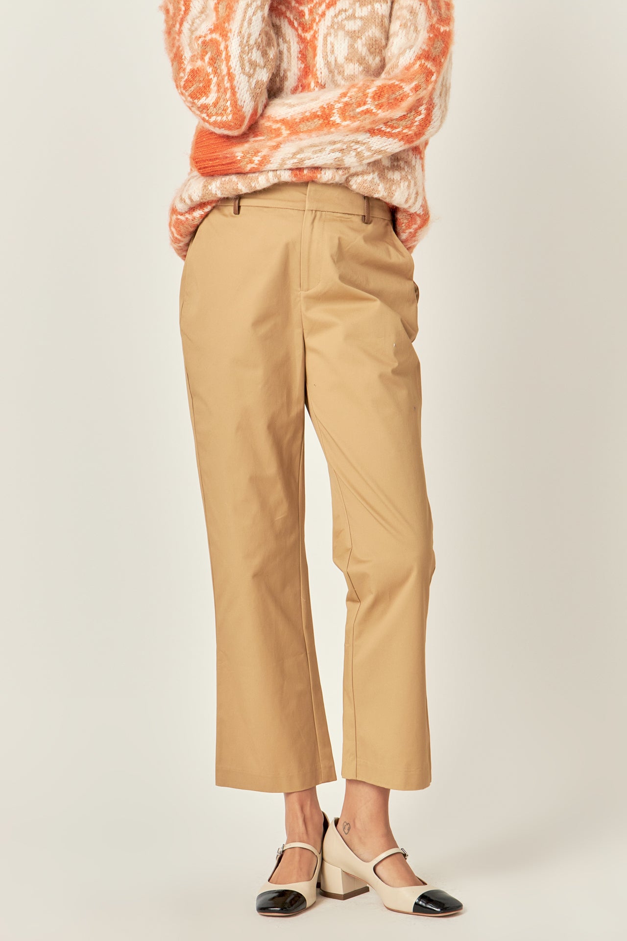 ENGLISH FACTORY - Twill Cropped Flared Hem Pants - PANTS available at Objectrare