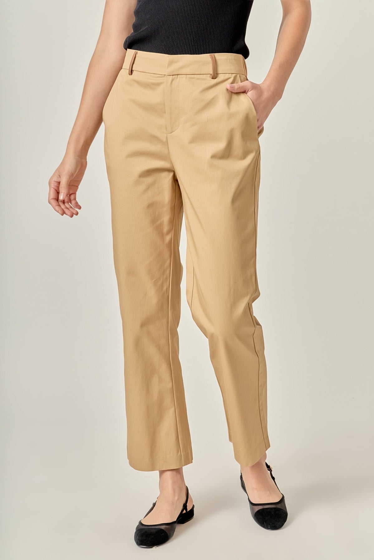 ENGLISH FACTORY - Twill Cropped Flared Hem Pants - PANTS available at Objectrare