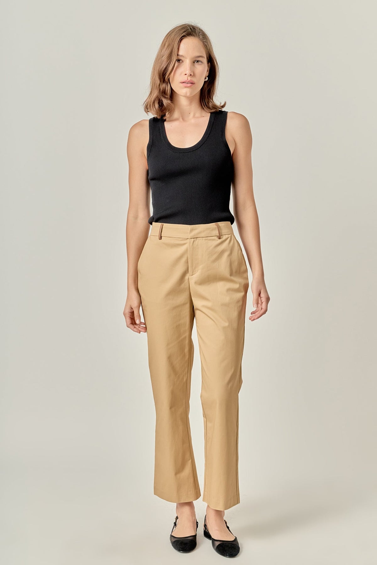 ENGLISH FACTORY - Twill Cropped Flared Hem Pants - PANTS available at Objectrare